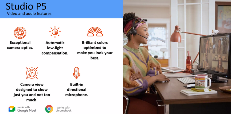 #Poly #P5 #webcam #dongle #USB #fullHD #videollamada #compensacion_automática_de_luz #Colores_optimizados #Micrófono_direccional #obturador_de_privacidad #Google_Poly_HP #strongertogether #WorkswithGoogleMeet